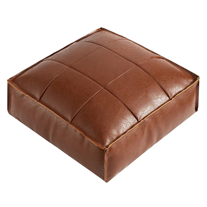Moroccan Leather Floor Cushion Cover