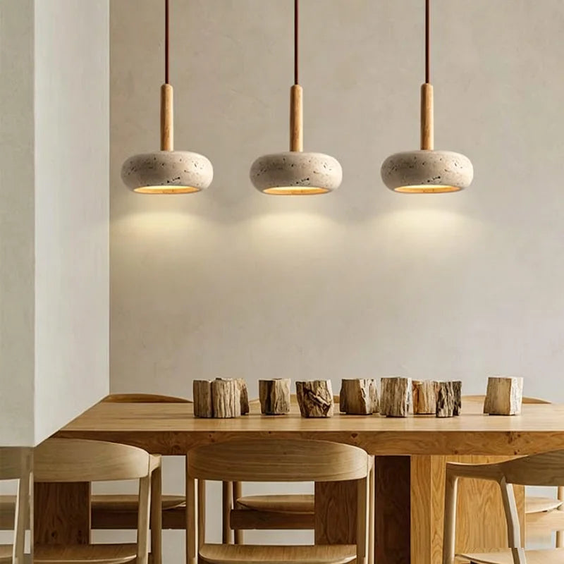 Hot Selling Pendant Lamps Wabi Sabi Circular Yellow Stone Commercial