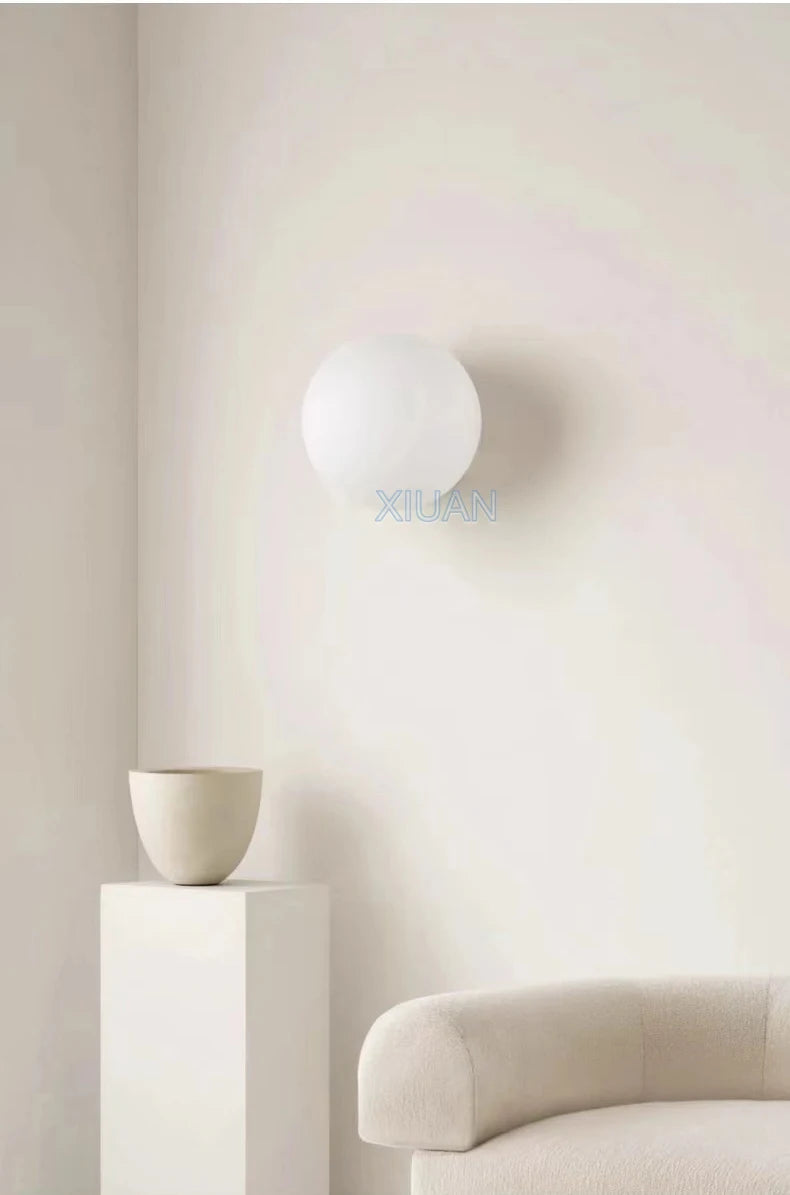 French Bauhaus Glass Ball Wall Lamp