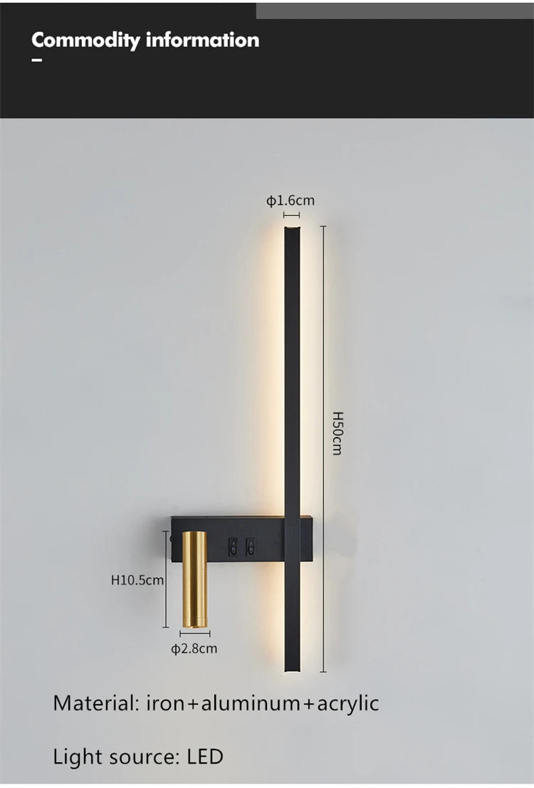 Wall lamp Nordic modern creative led simple living room sofa background