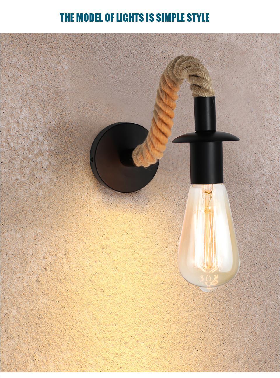 Retro Hemp Rope Wall Lamp