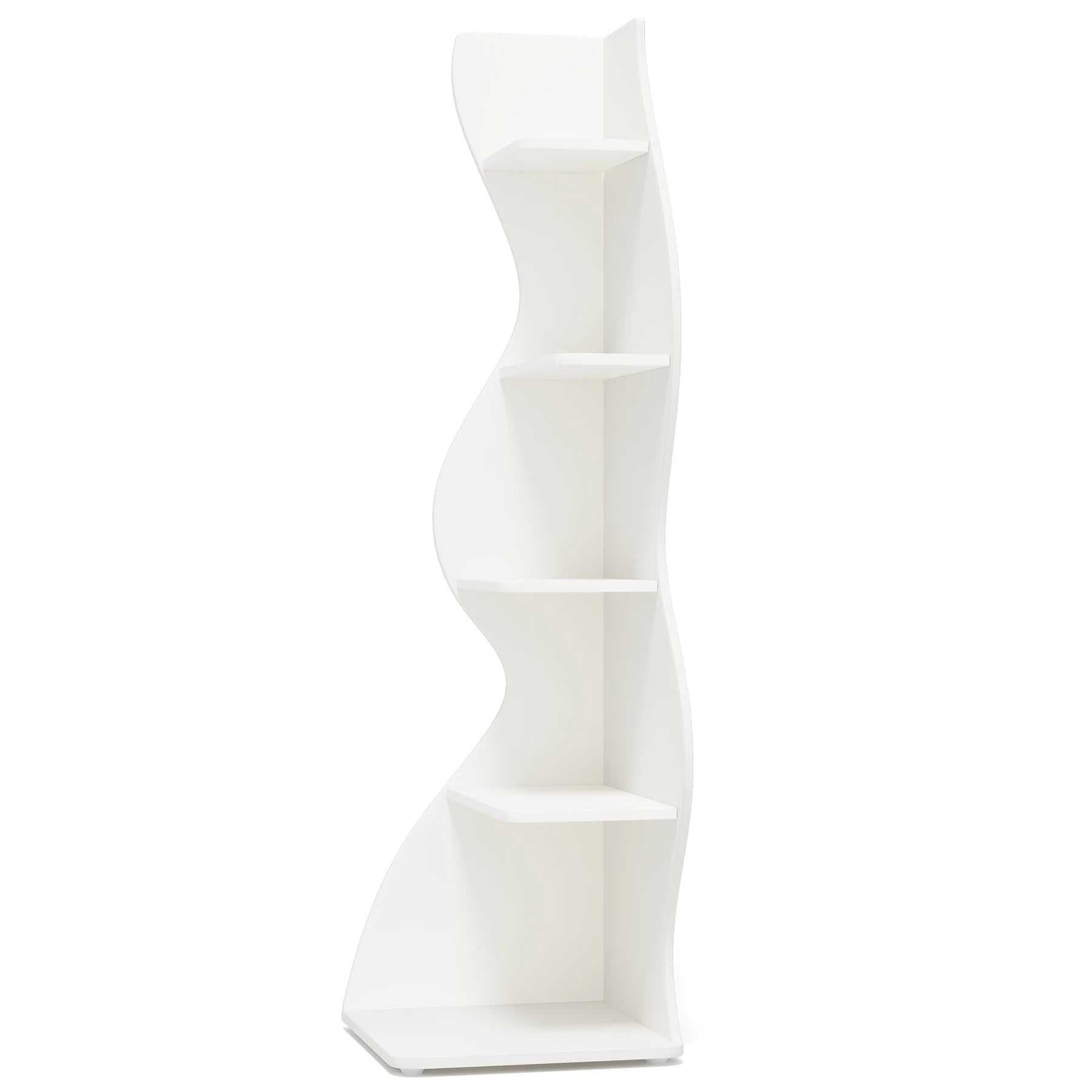 Five Tier Wavy Corner Bookshelf
