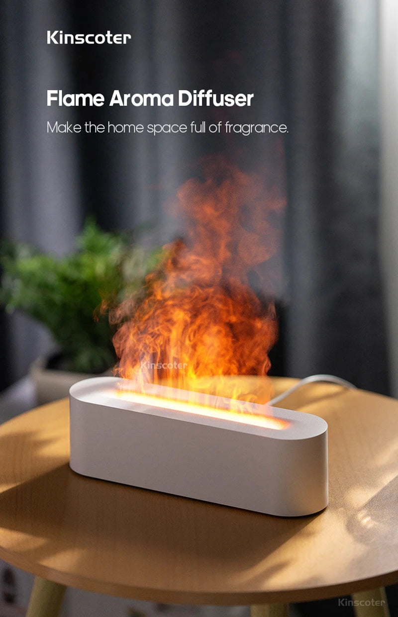 Essential Oil Aroma Diffuser Flame Air Humidifier Ultrasonic Cool Mist