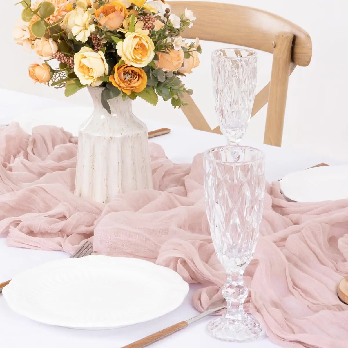 Gauze Cheesecloth Table Runners Set of 6