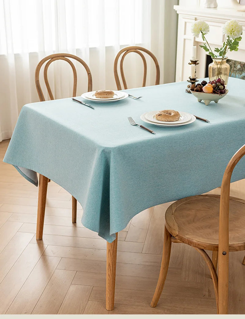 Cotton and Linen Three-proof Tablecloth Waterproof and Dustproof Solid