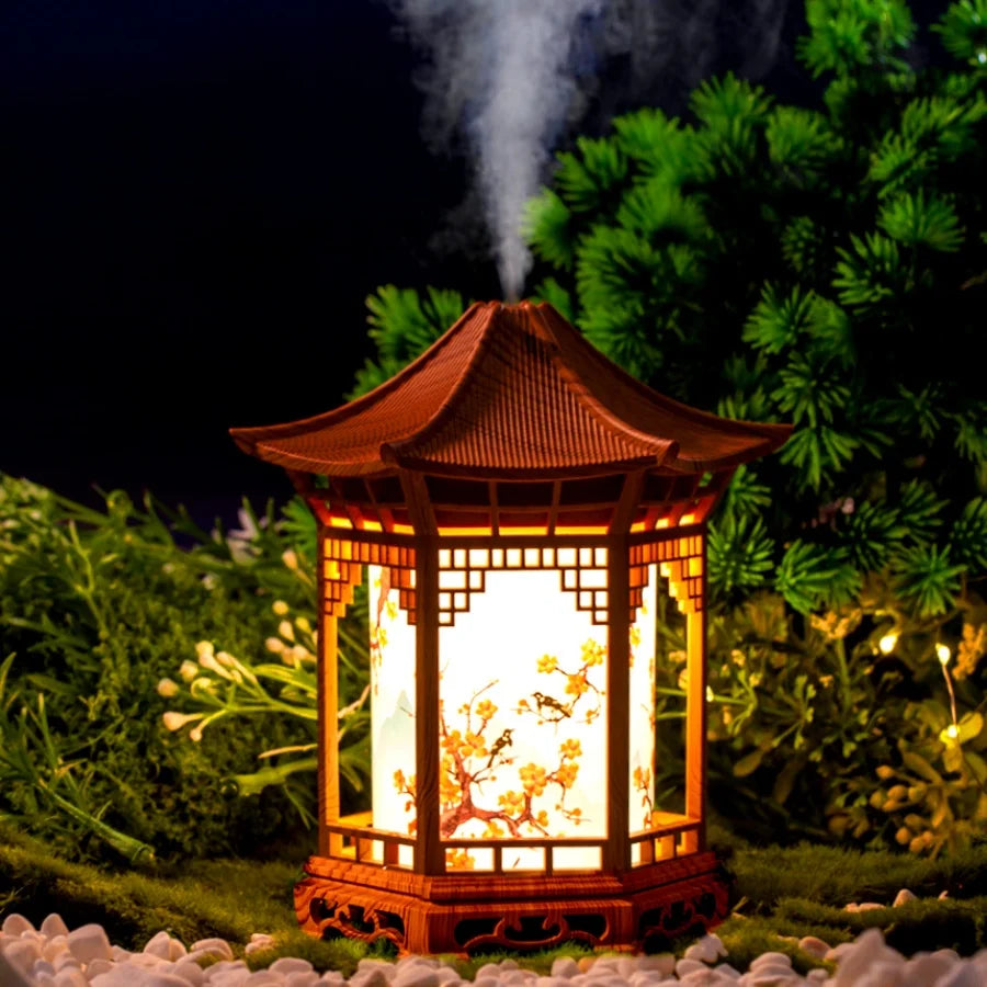 New small pavilion humidifier night light home Chinese style