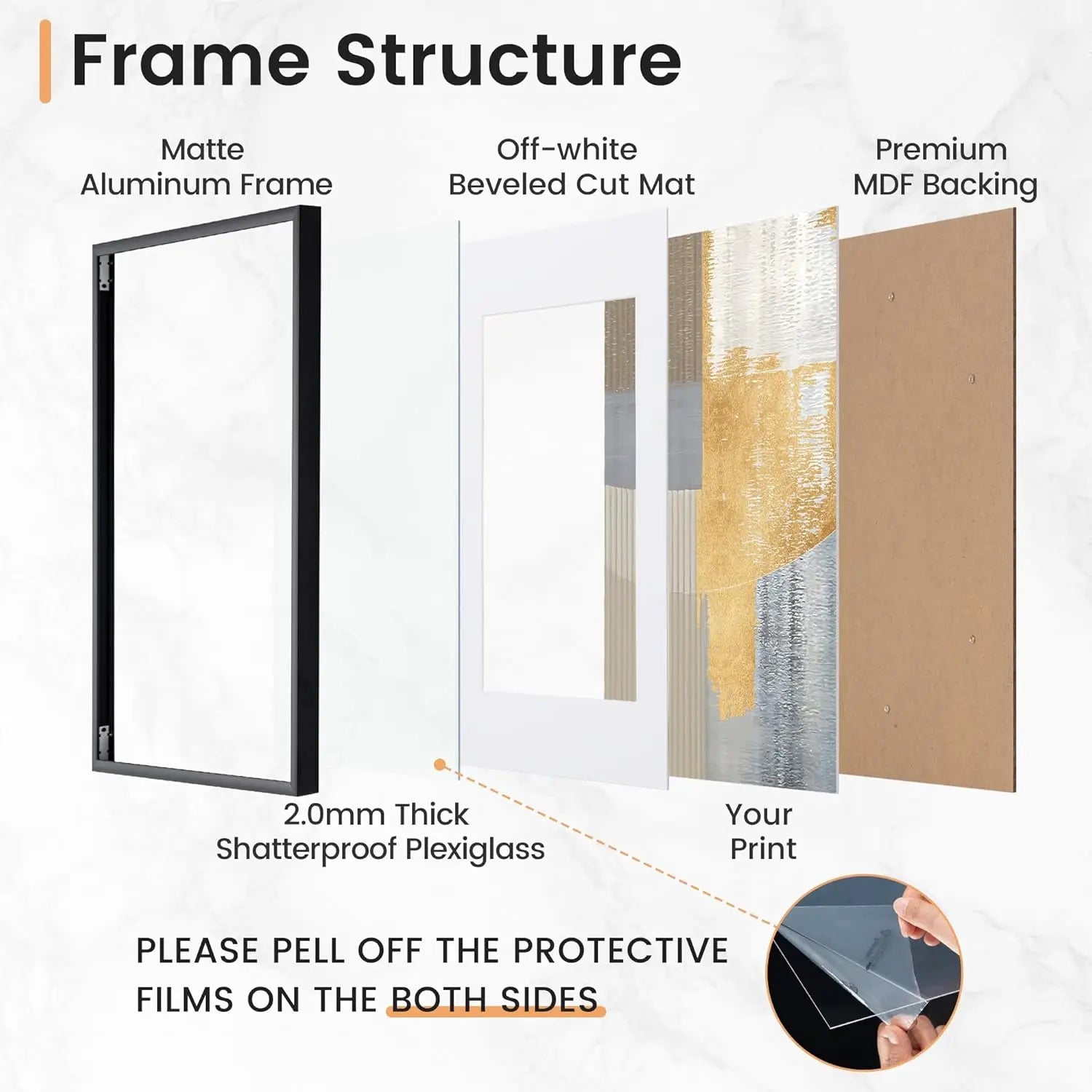 Black Aluminum Gallery Frame Set of 3