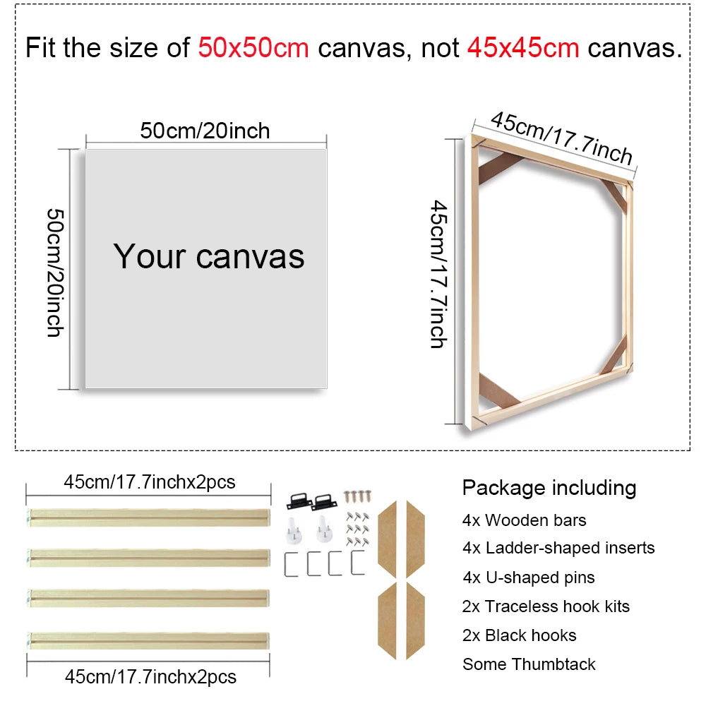 24 Sizes Large Wall Canvas Frame Wooden Frames Wooden