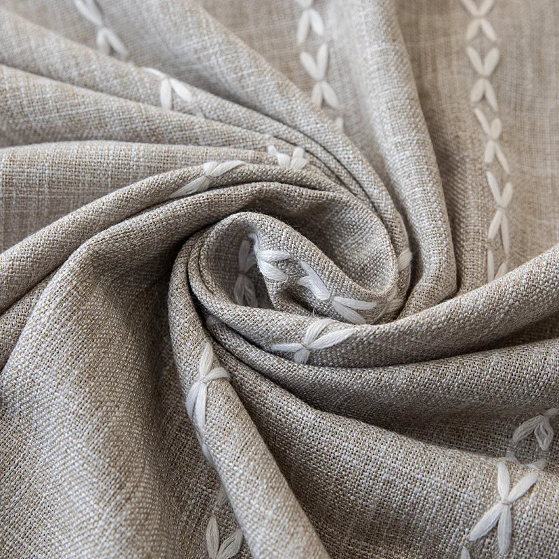 Cotton Linen Stripe Tassel Tablecloth Stain Resistant Dust-Proof Table