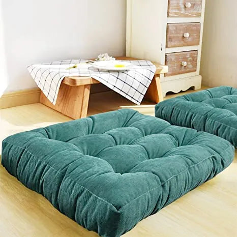 Corduroy Tufted Square Floor Cushion