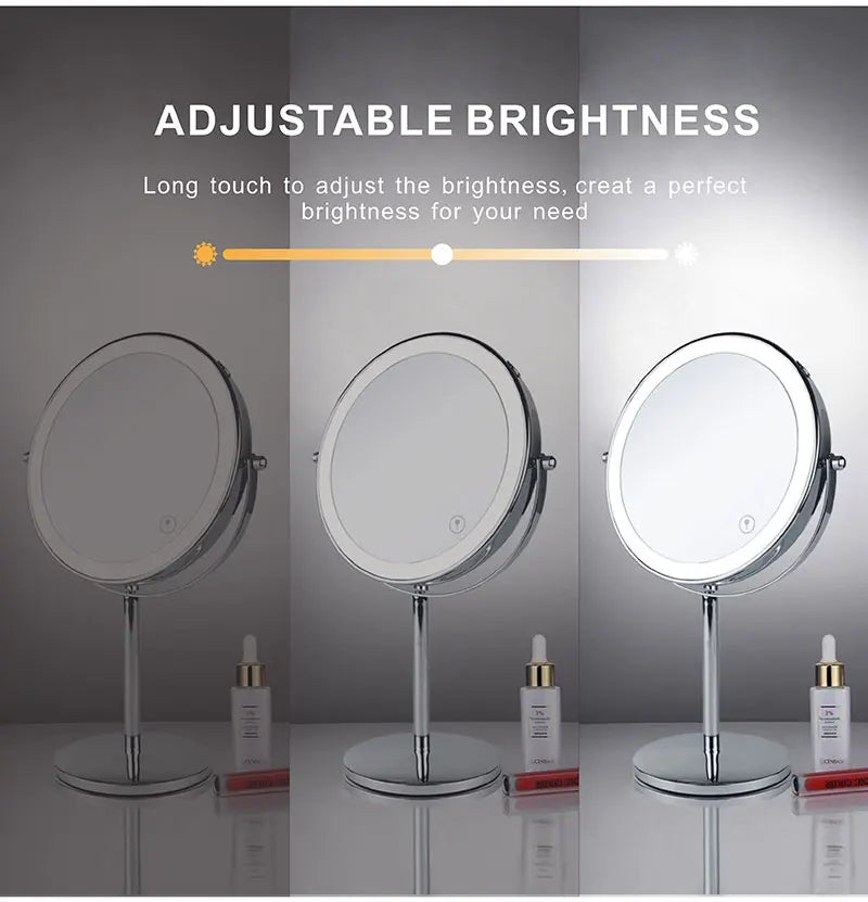 8 Inch Double Sided LED Makeup Mirror with Touch Control