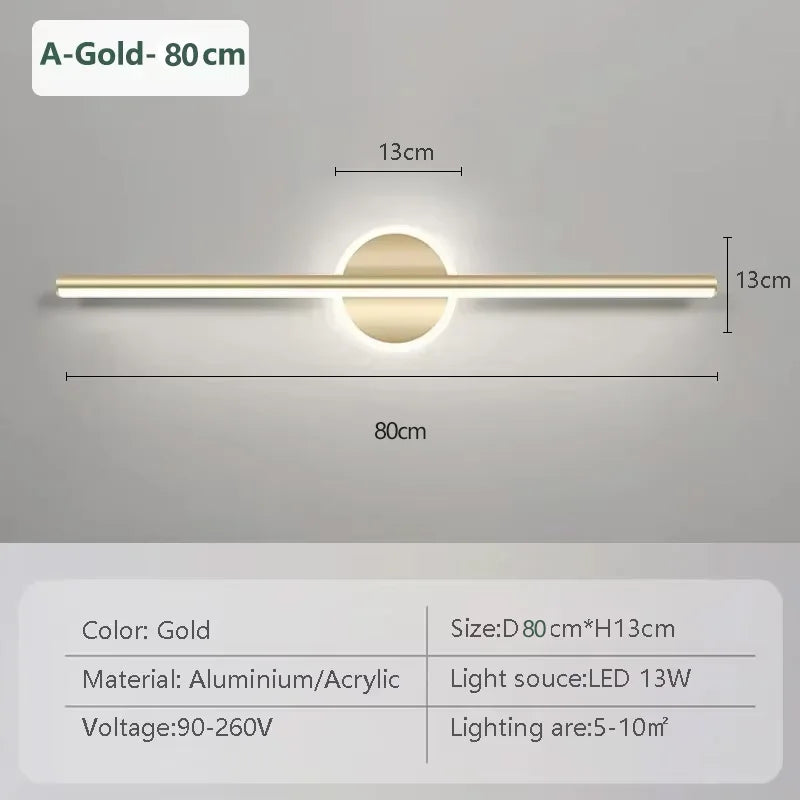 Black Gold Mirror Strip Light