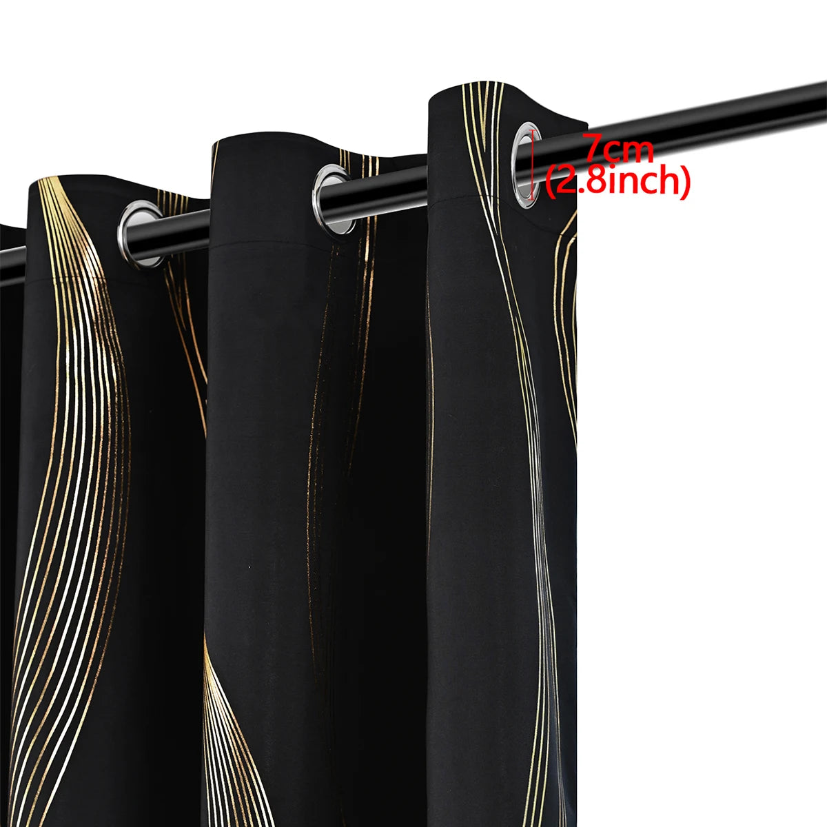 100% Blackout Curtains Luxury Marble Pattern Curtain With Gold Foil