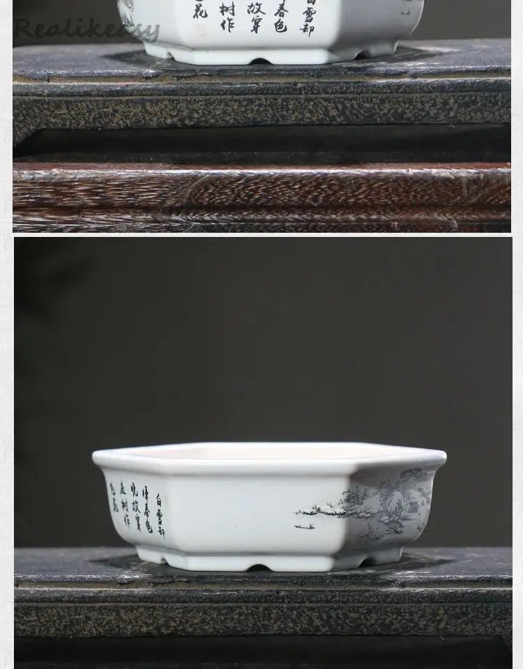 6Size Purple Sand Flower Pot Ceramic Bonsai Pot Handmade