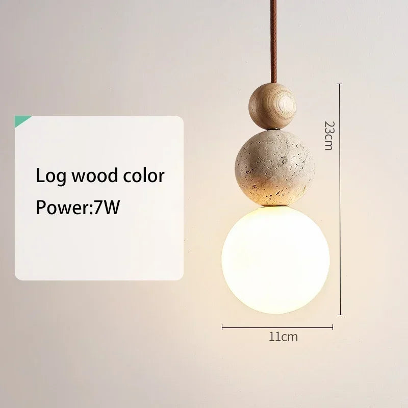 Cream Travertine Pendant Light