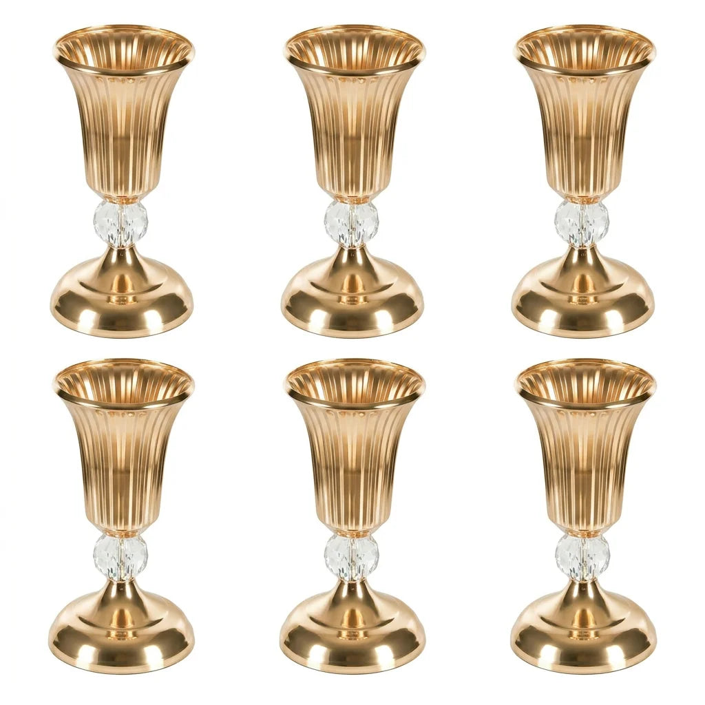 Gold Metal Trumpet Centerpiece Vase