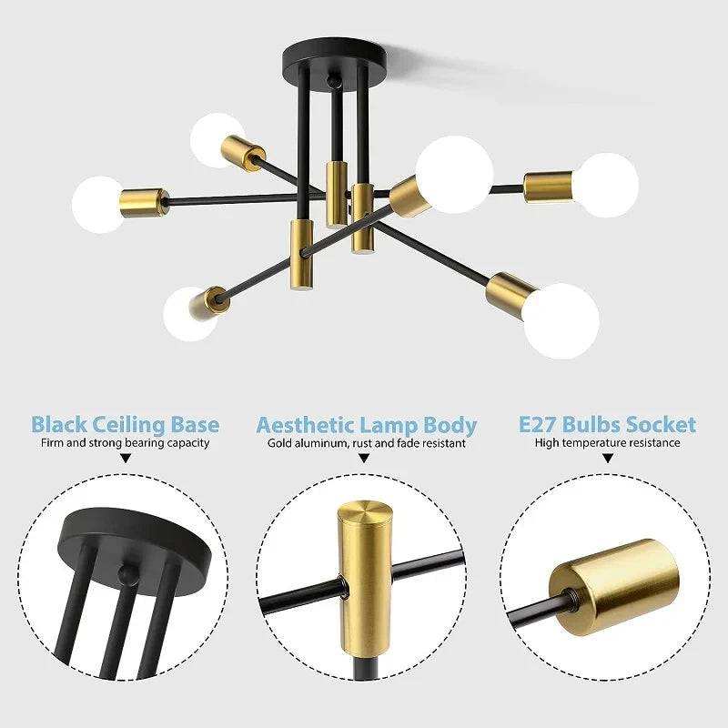 Retro Industrial Iron Ceiling Chandelier