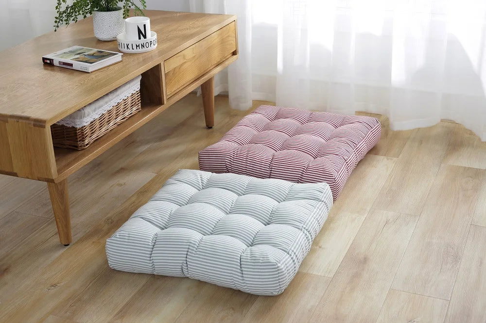 Oversized Floor Seat Pillow Cotton Linen Chair Cushions Meditation Yoga Thickened Square Windows Pad for Adults Seating Pillows