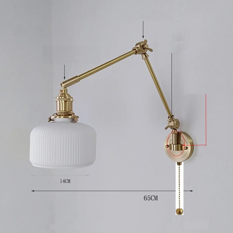 IWHD 2022 New Ceramic Copper LED Wall Lamp Beside Left And Right Rotate