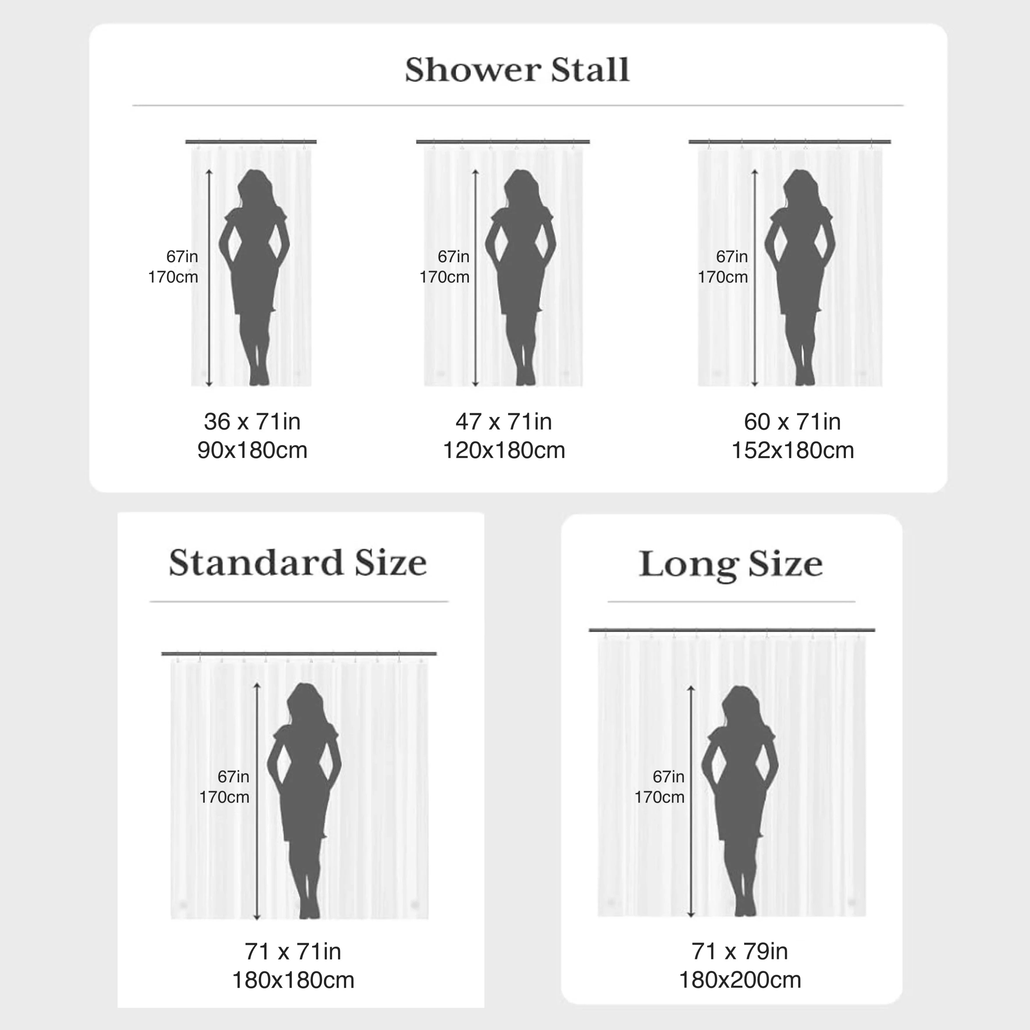 1pc Heavy Duty Clear Shower Curtain Liner with Metal Grommets