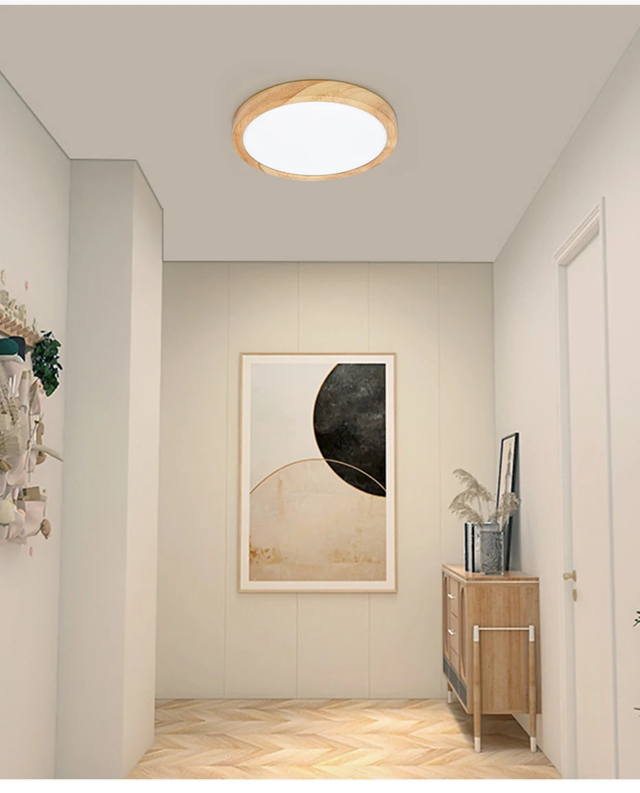 LED Ceiling Light Wood Grain & White 3 in 1 Lighting Colors