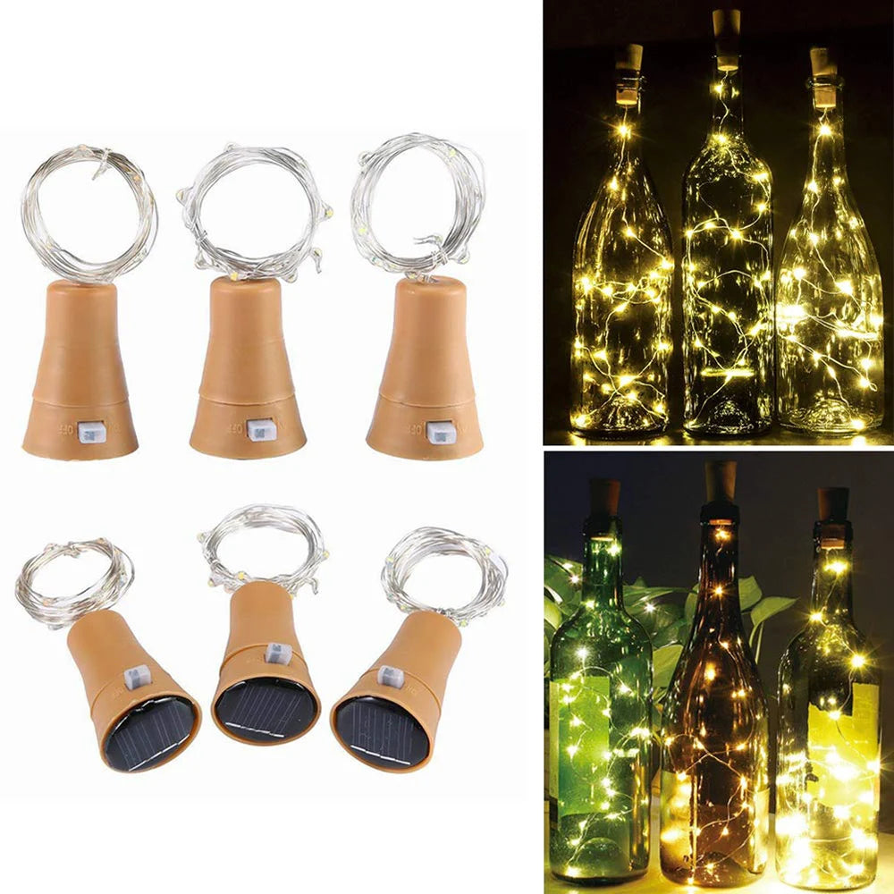 Solar Wine Bottle Cork Fairy Lights