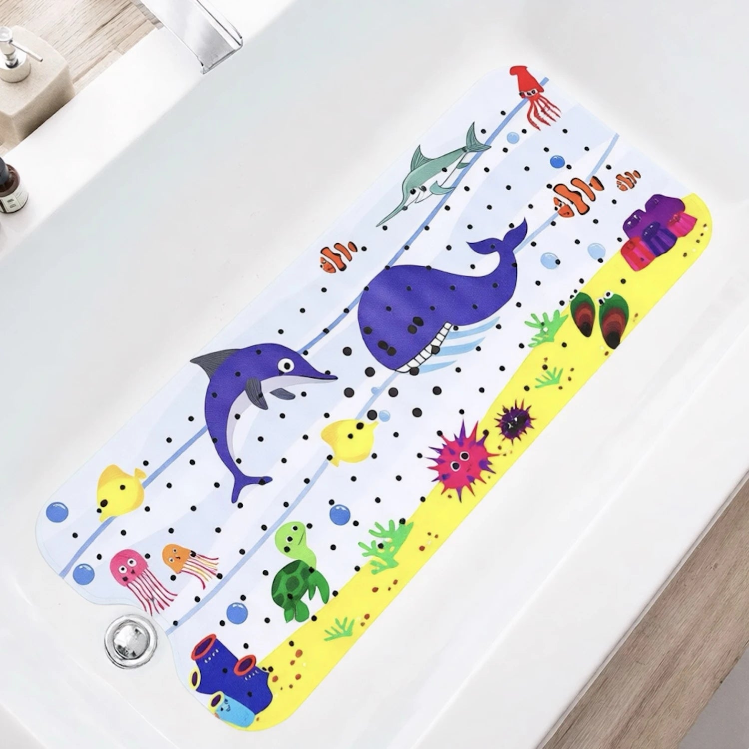 1pc Cartoon Extra Long Bathtub Mat 40x100cm Non Slip Bath Mat