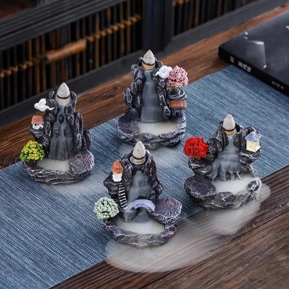 Waterfall Backflow Incense Burner with Cones