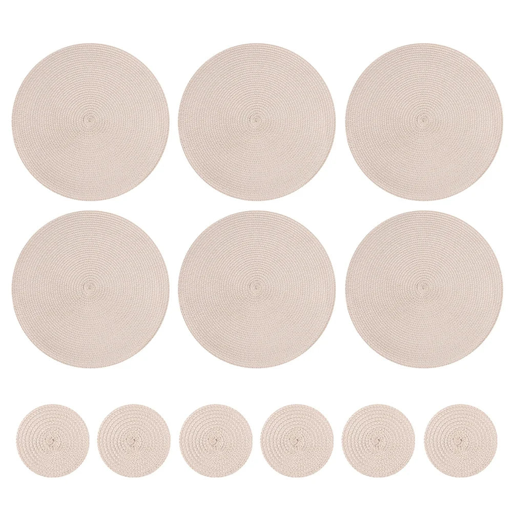 Braided Round Placemat and Coaster Set
