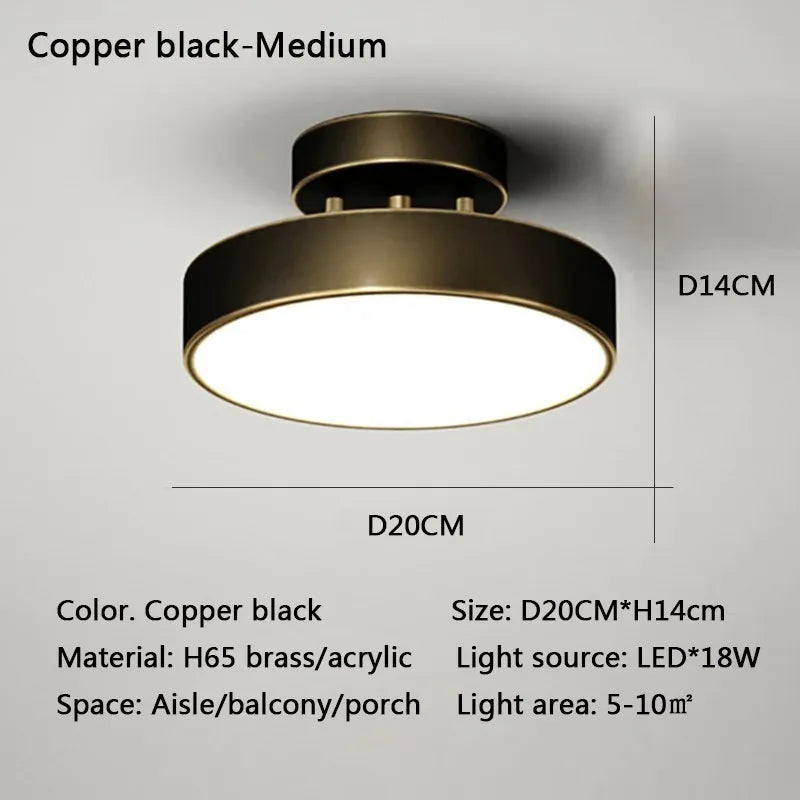 Nordic Copper Round Ceiling Light