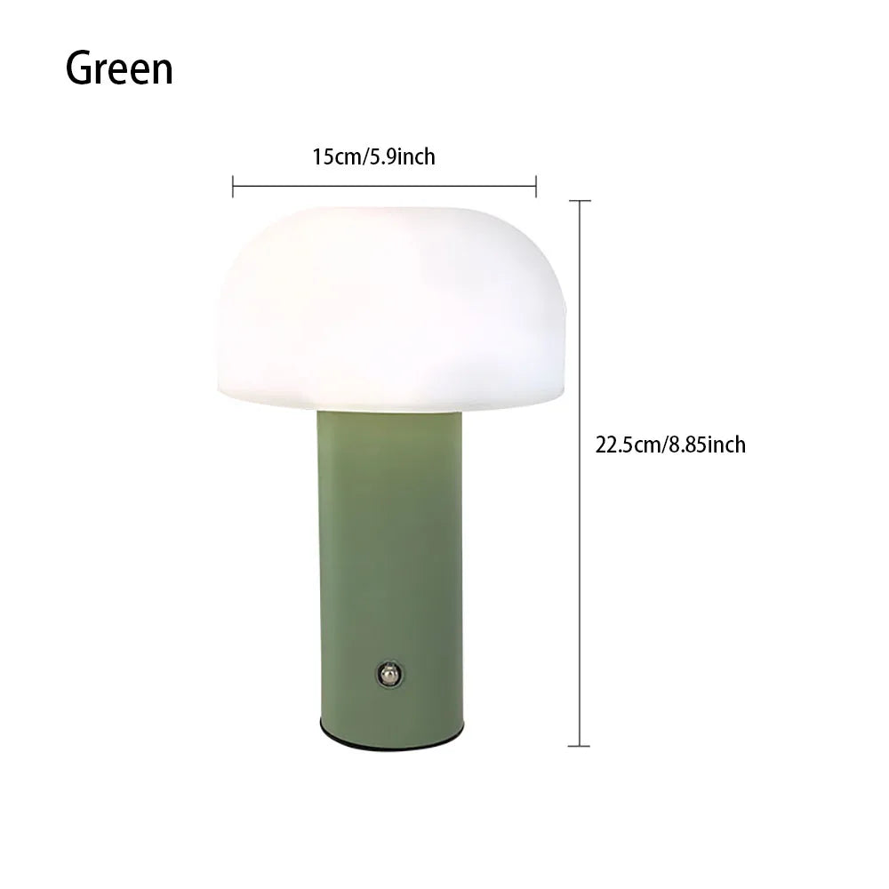 Rechargeable Mushroom Table Lamp, 3 Color Dimming
