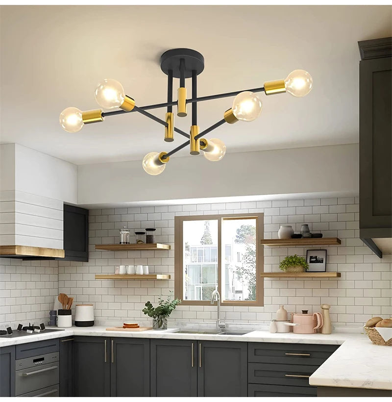 Retro Industrial Iron Ceiling Chandelier