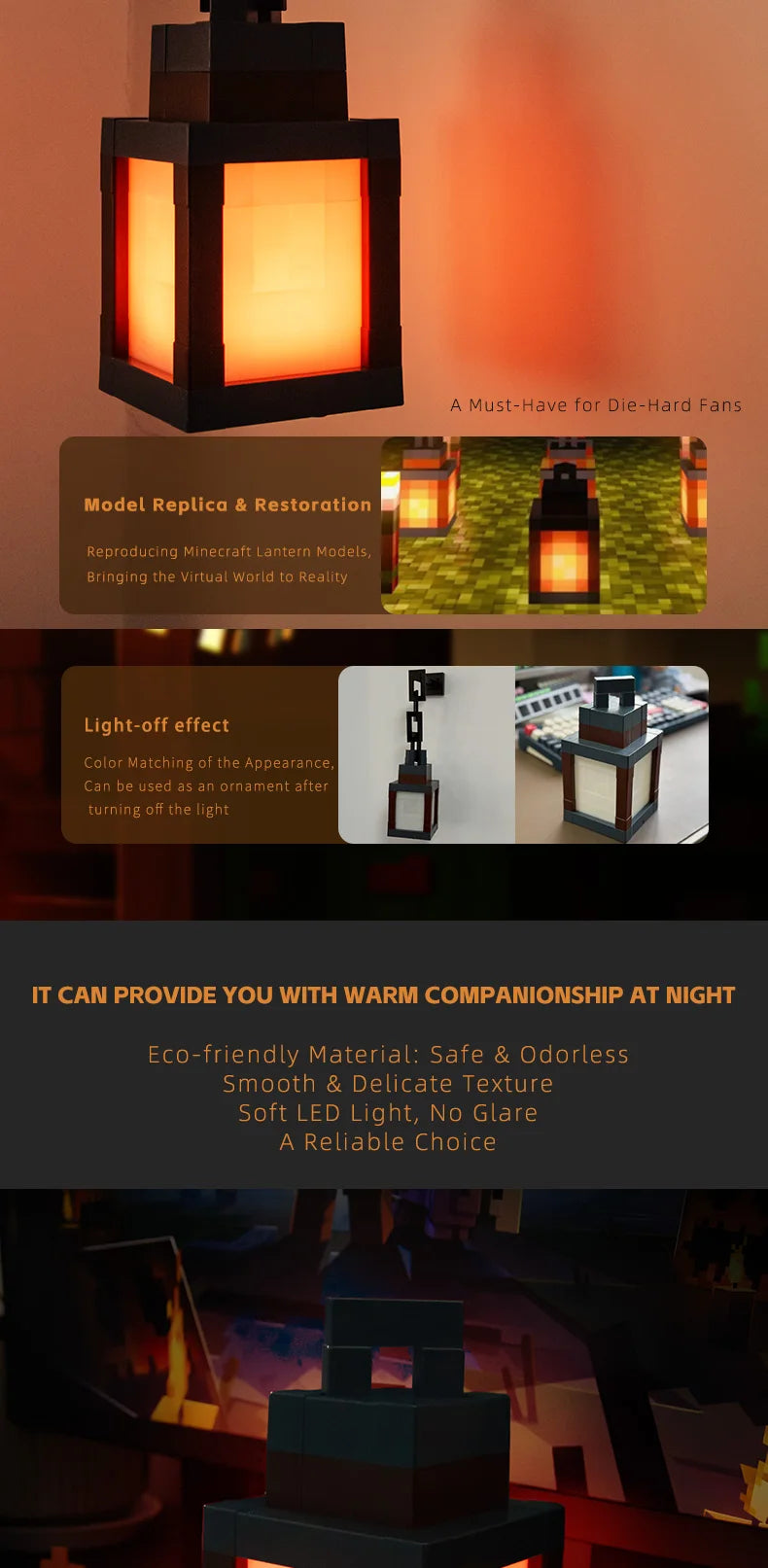 Pixel Style Night Light Lantern