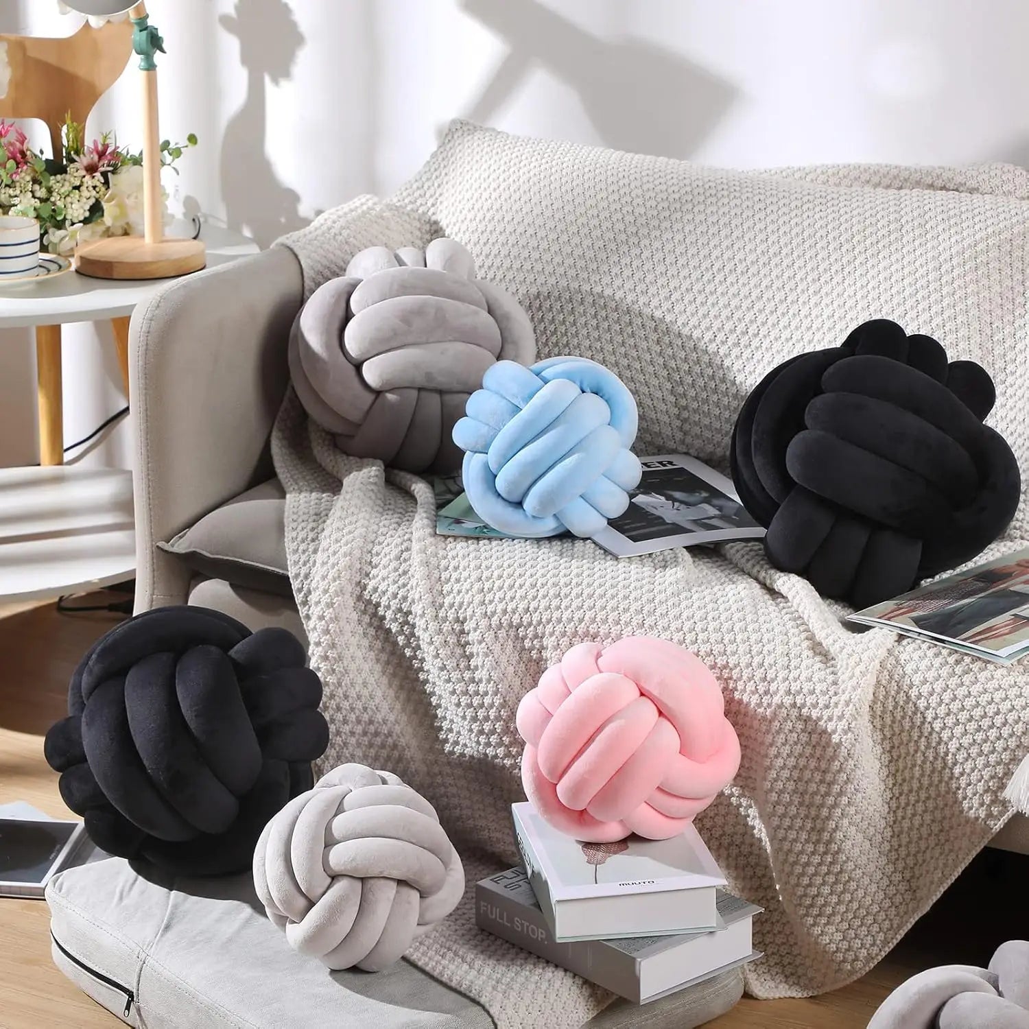 1pc Knot Pillow Ball Round Throw Pillow Home Decor Cushion Decorative