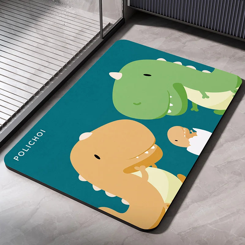 Diatomaceous Earth Bath Mat Bathroom Rug Absorbent Non-slip Floor Foot