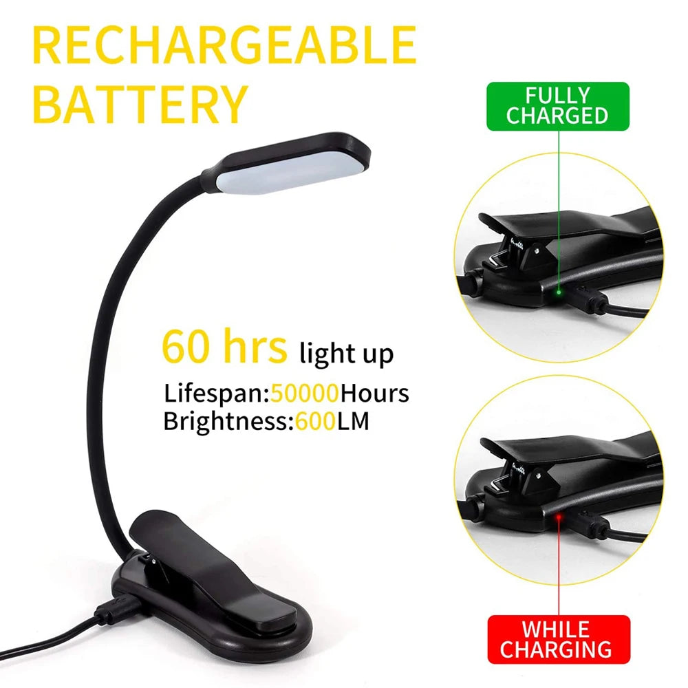 Rechargeable Clip On Book Light