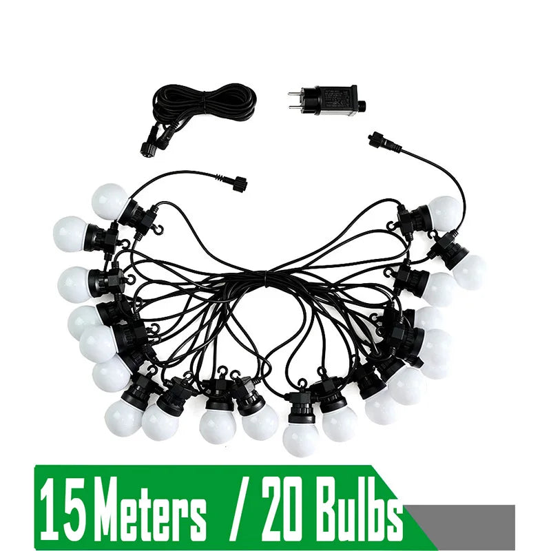 Outdoor Camp Lights Bulbs 23M G50 Waterproof Garland String LED Fairy Lights Tent Decoration Christmas Party Wedding ornament