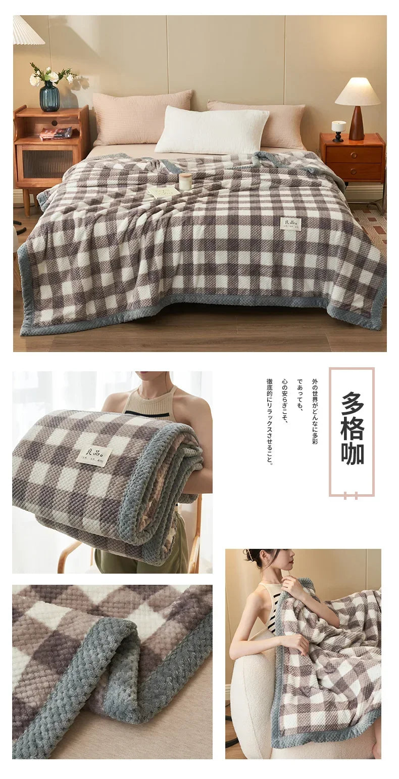 Knit Blanket Throw Soft Chenille Yarn Knitted Blanket Machine