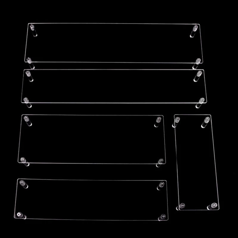 1-4 Tier Acrylic Display Stand Durable Display Rack For Cupcake Perfume Doll Transparent Trapezoidal Blind Box Storage Shelf