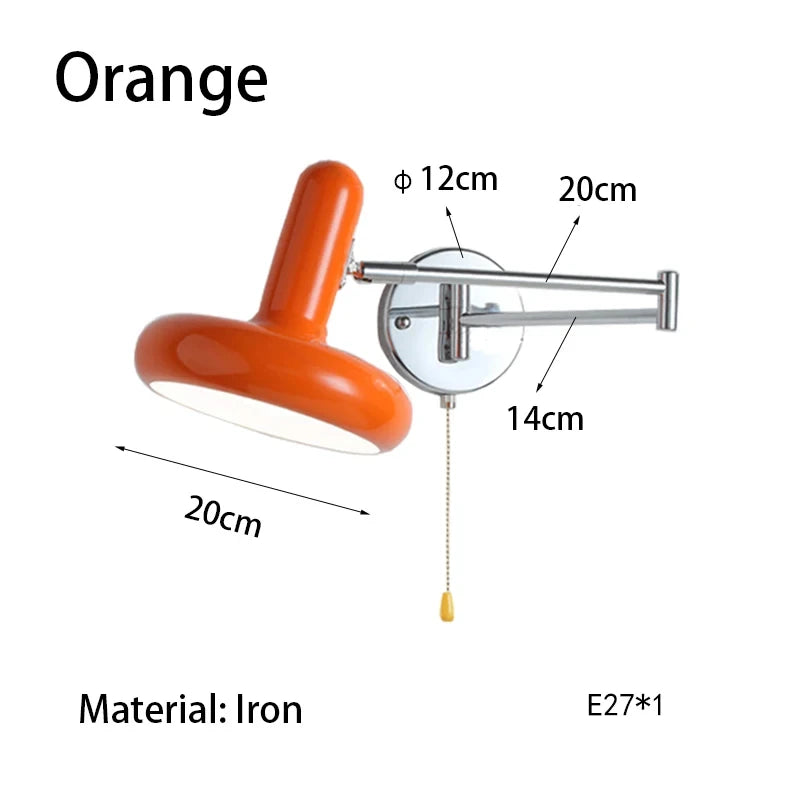 Nordic Modern Retractable Rotatable Swinging Retractable Wall Lamp