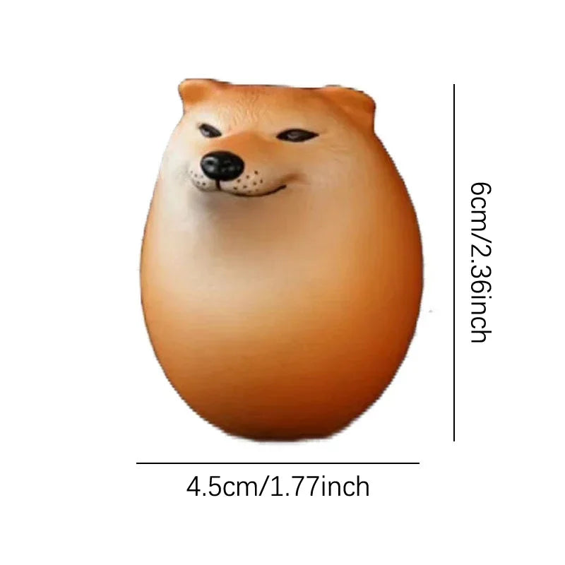 Cute Shiba Inu Egg Figurine Realistic Dog Statue Desktop