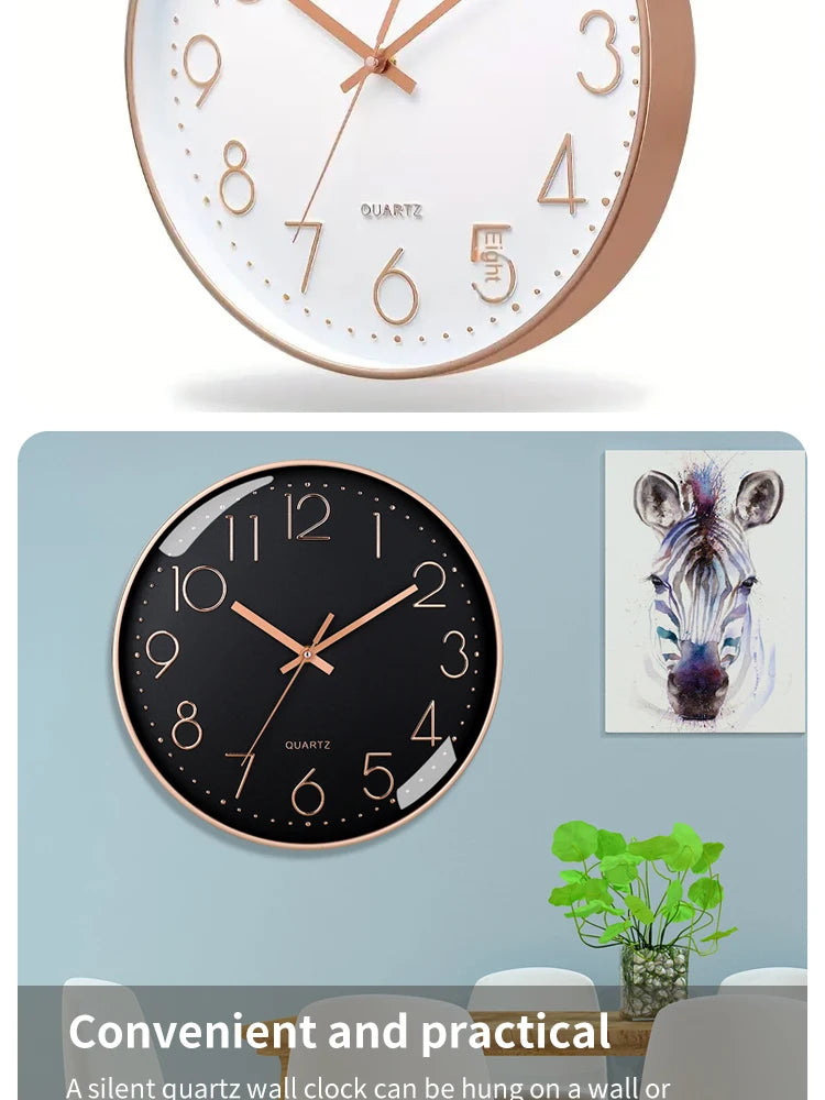 8 Inch Mute Quartz Wall Clock Cubic Digital Clock
