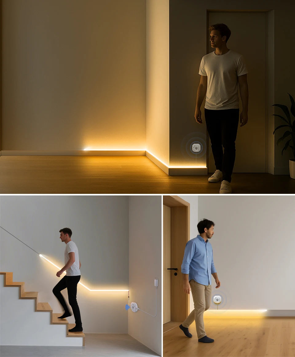 Running Water Flow Chasing LED Strip Lights 24V Motion Sensor