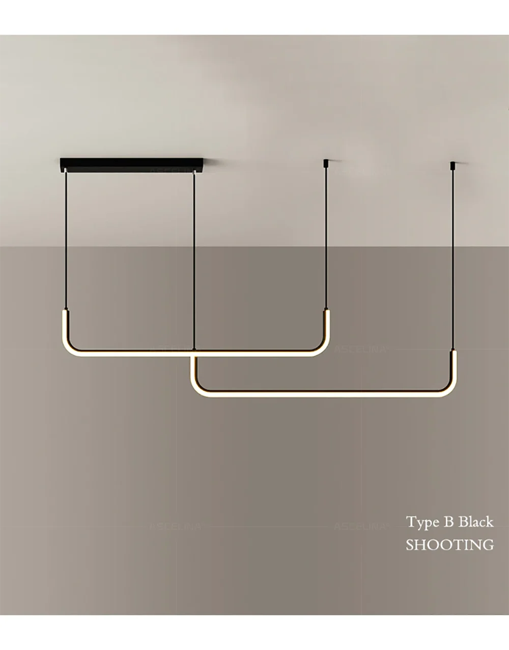 Gold Linear Strip Pendant Light
