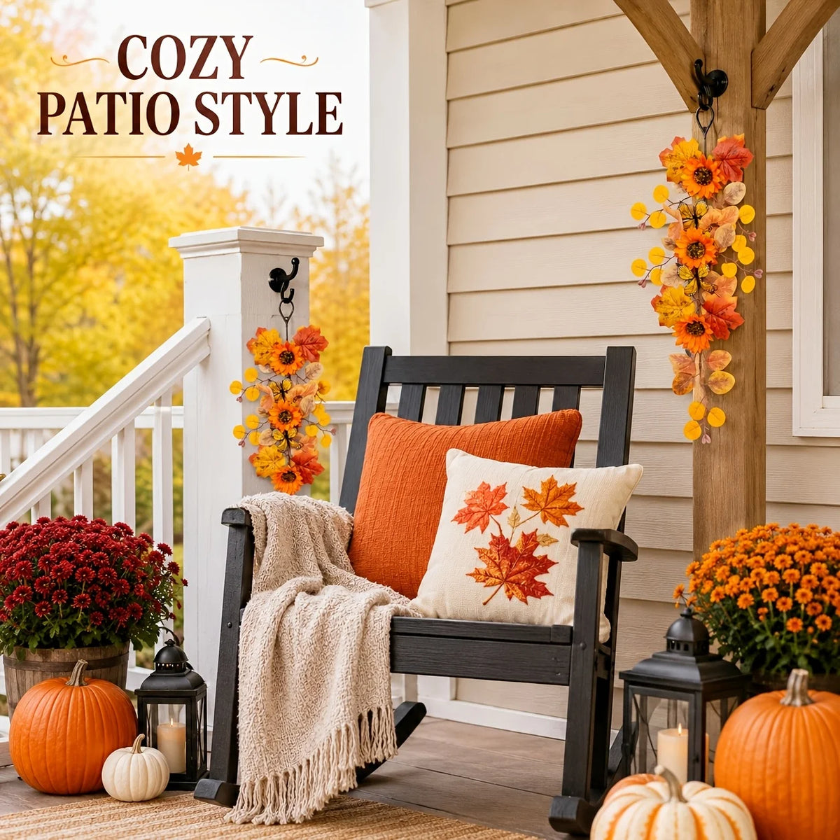 Sunflower and Maple Leaf Vine Garland
