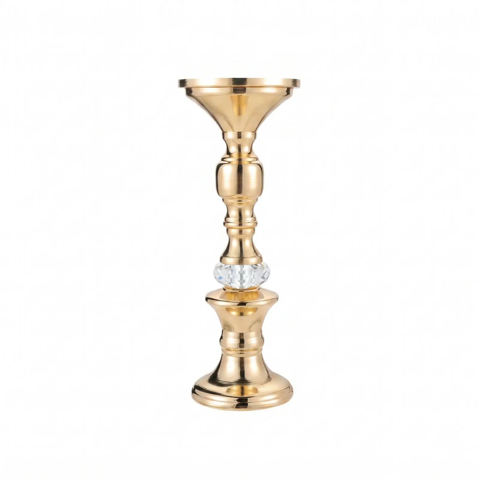 Gold Metal Pillar Candlestick Holders Vintage Pillar Candle Holders