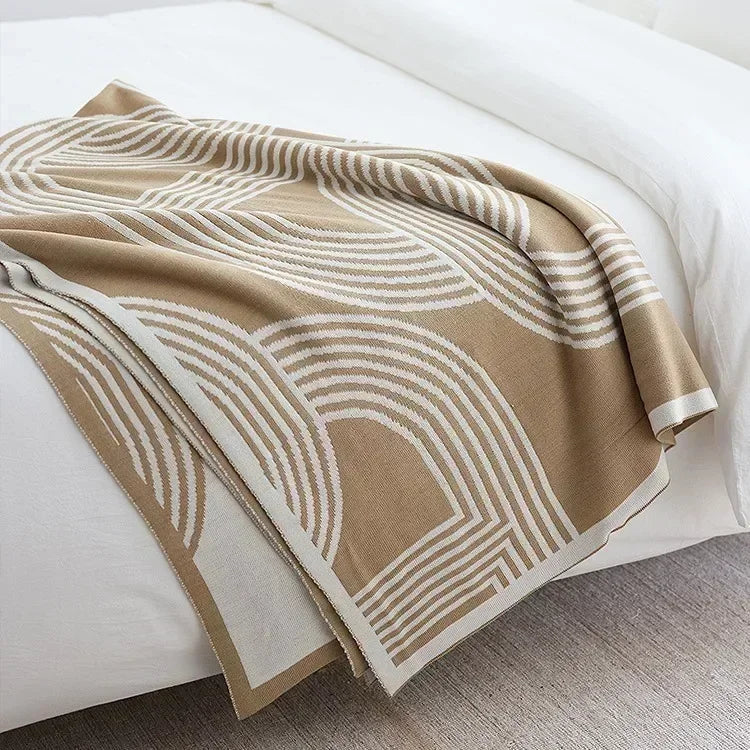 Nordic Geometric Knit Blanket
