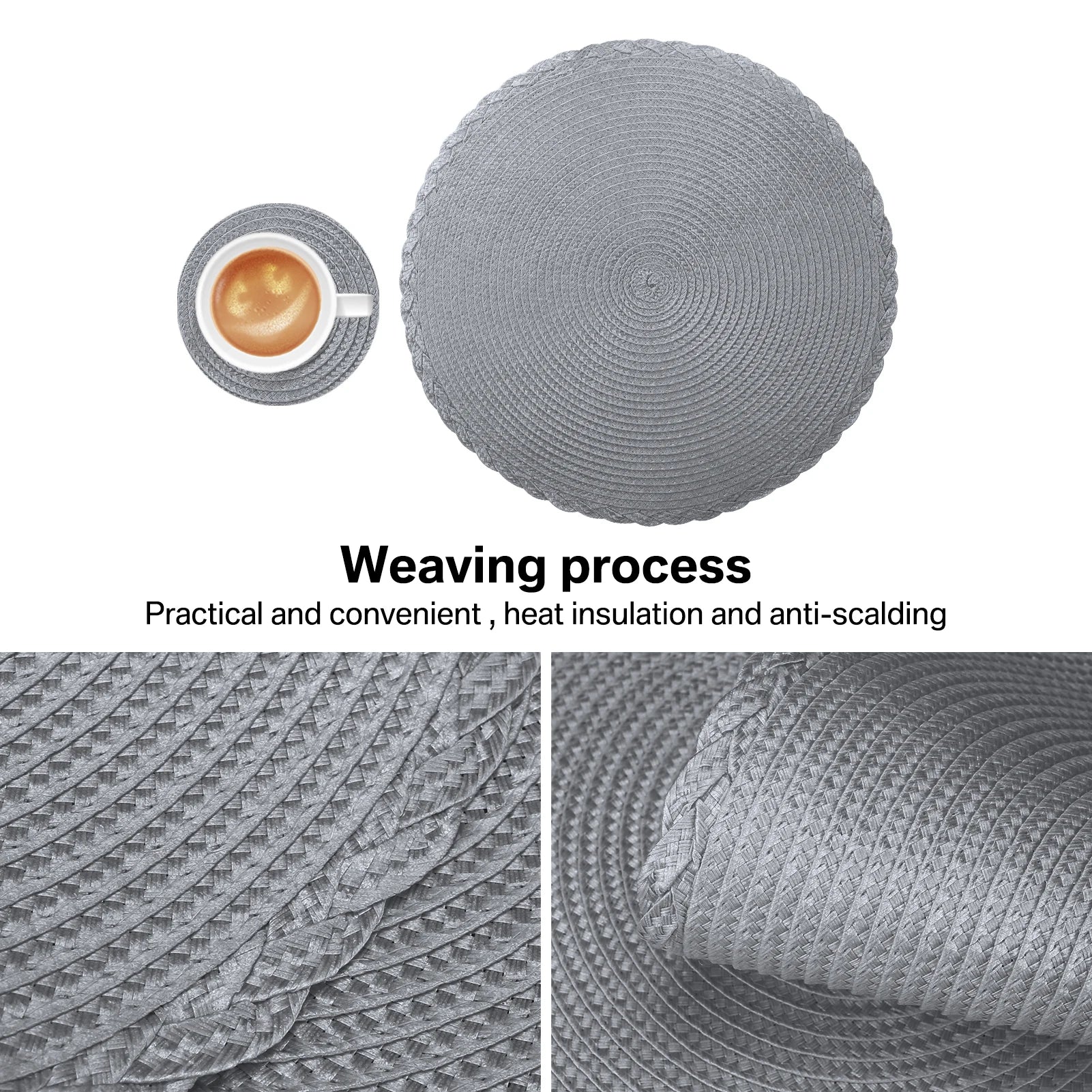 Braided Round Placemat and Coaster Set