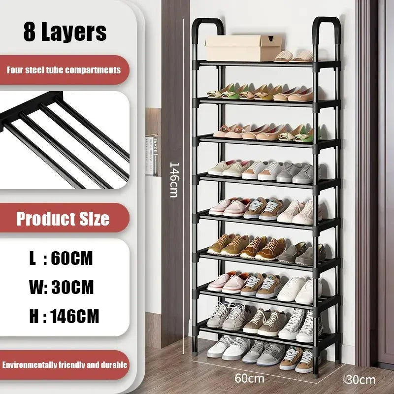 Shoes Organizer Multilayer Shoe Rack Metal Housing Entrance Rental Shelf Space Saving For Living Room And Dormitory Shoe Rack