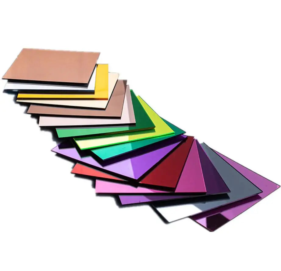Colorful Rectangle Acrylic Wall Mirror Sheet